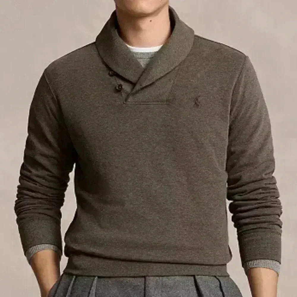 Polo Ralph Lauren
Men Luxury Jersey Shawl-Collar Pullover in Orange 100% Cotton